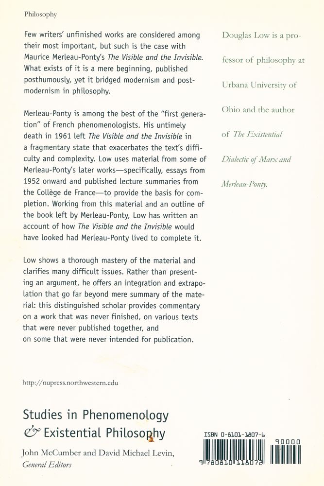 『Merleau - Ponty's last vision : a proposal for the completion of The visible and the invisible』 3