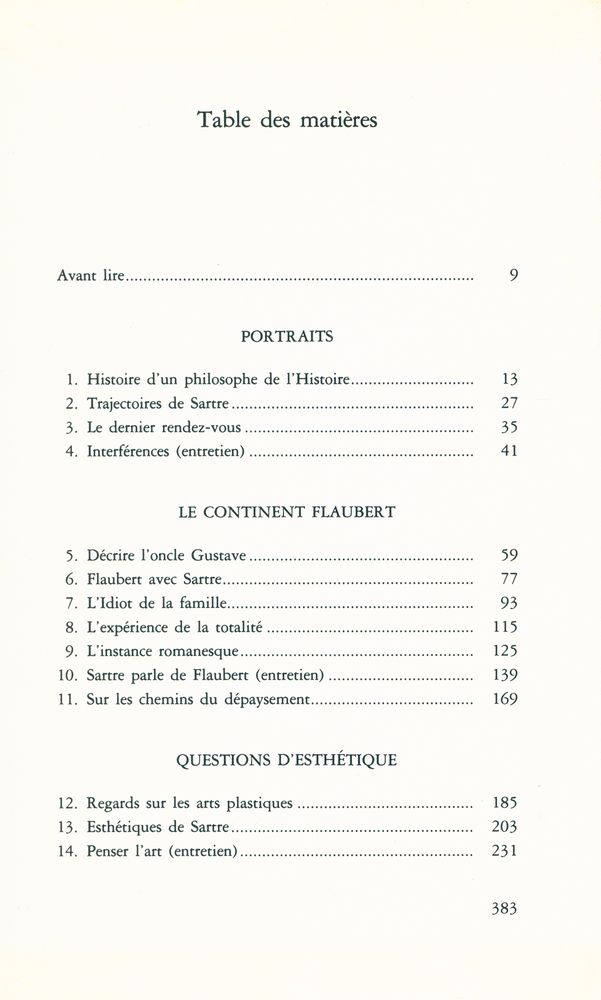 『Essais sur Sartre : Entretiens avec Sartre(1975 - 1979)』 2
