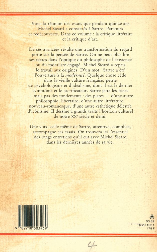 『Essais sur Sartre : Entretiens avec Sartre(1975 - 1979)』 4