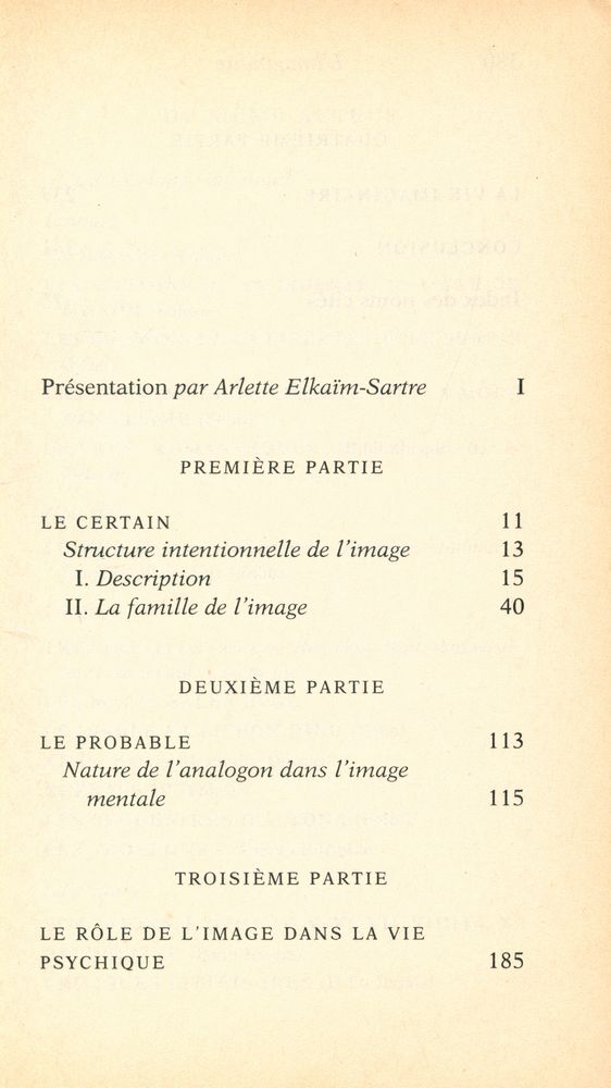 『L'imaginaire : PSYCHOLOGIE PHÉNOMÉNOLOGIQUE DE L'IMAGINATION』 2