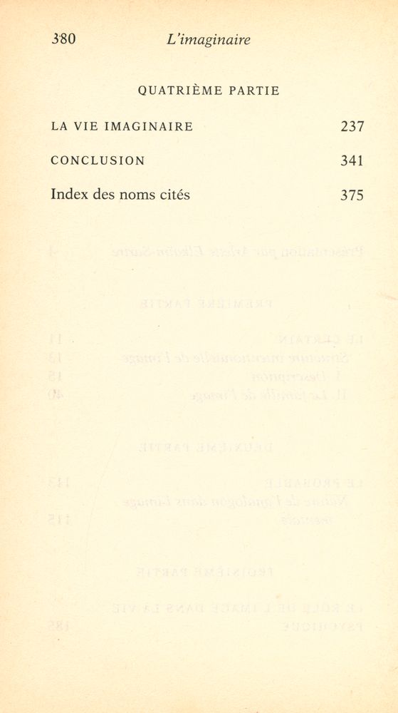 『L'imaginaire : PSYCHOLOGIE PHÉNOMÉNOLOGIQUE DE L'IMAGINATION』 3