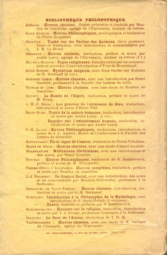 『BIBLIOTHÈQUE PHILOSOPHIQUE - ENQUÊTE SUR L'ENTENDEMENT HUMAIN』 3