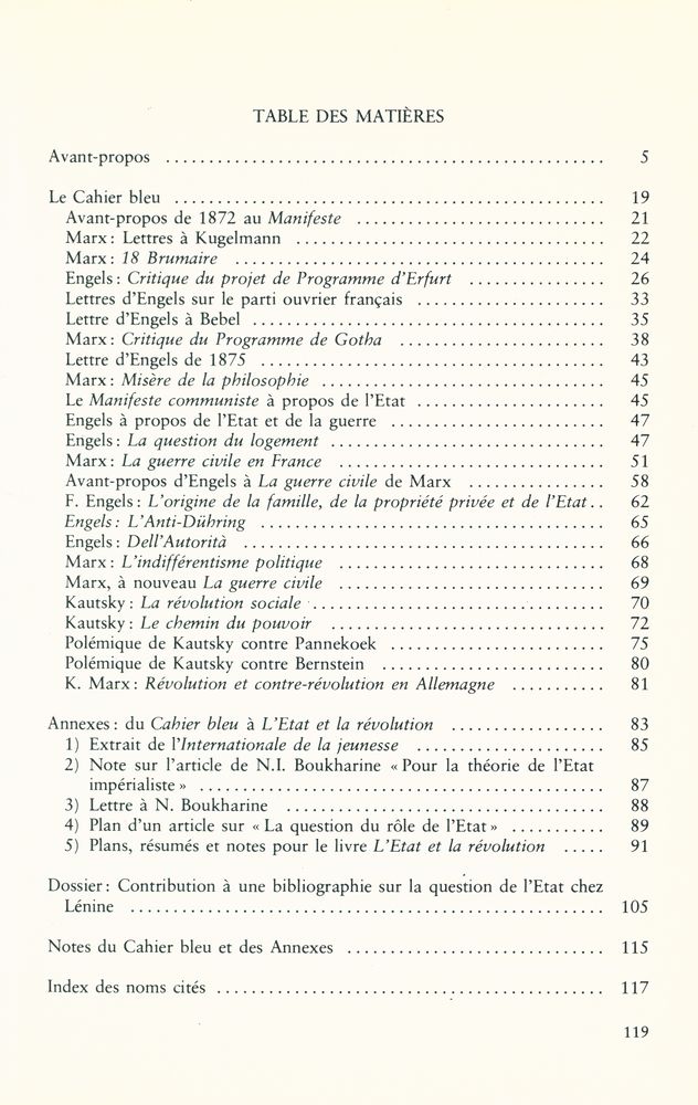 『Le cahier bleu (Le marxisme quant à l'État)』 2