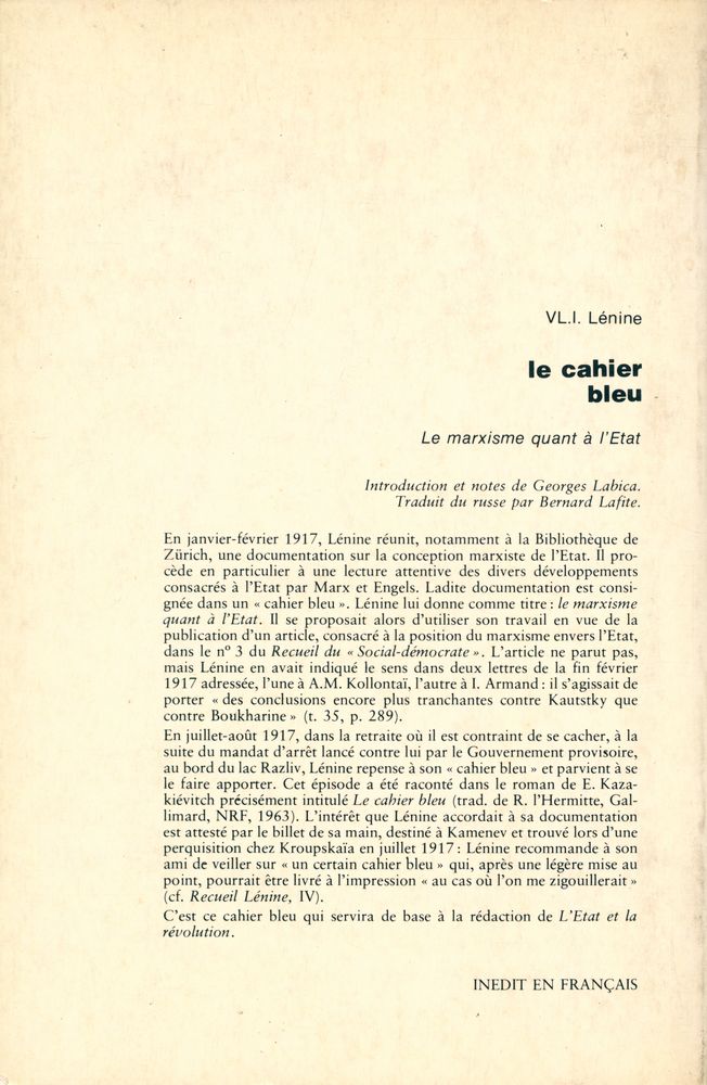 『Le cahier bleu (Le marxisme quant à l'État)』 3