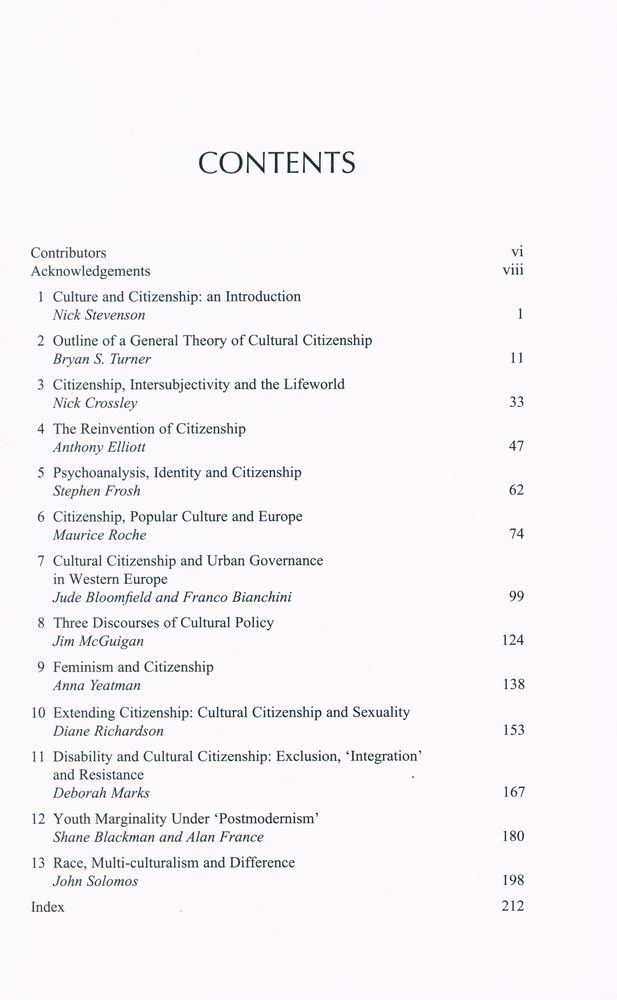『CULTURE AND CITIZENSHIP』 2