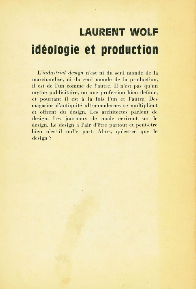 『IDÉOLOGIE ET PRODUCTION le design』 4