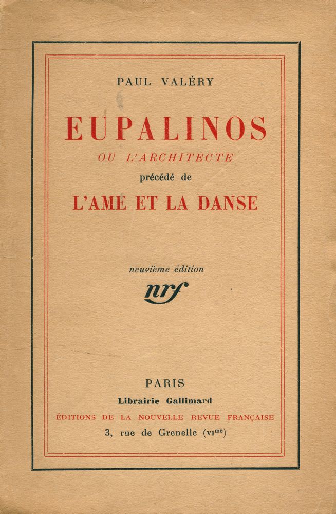 『EUPALINOS OU L'ARHITECTE précédé de L'AMÉ ET LA DANSE』 1