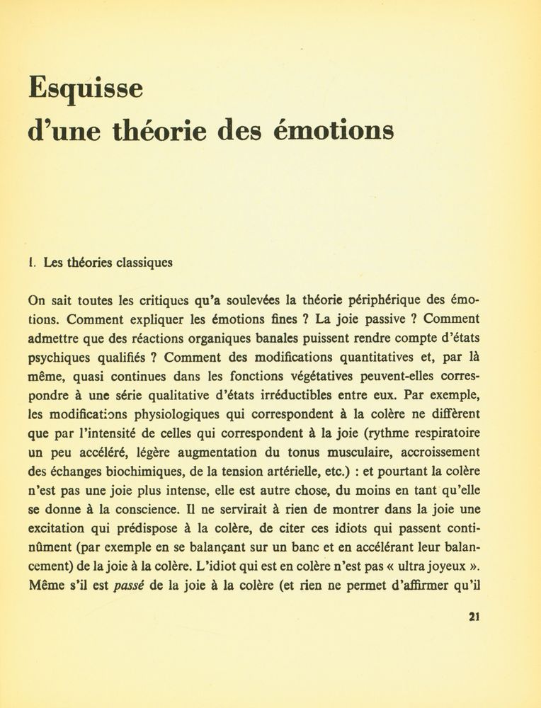 『Esquisse d'une théorie des émotions』 2