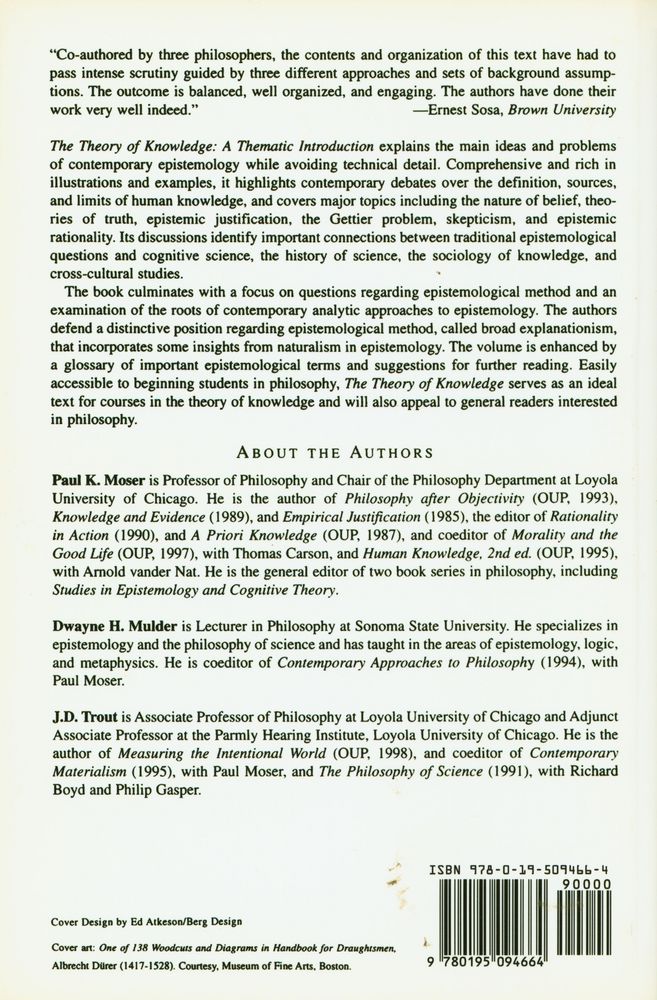 『The Theory of Knowledge : A Thematic Introduction』 5
