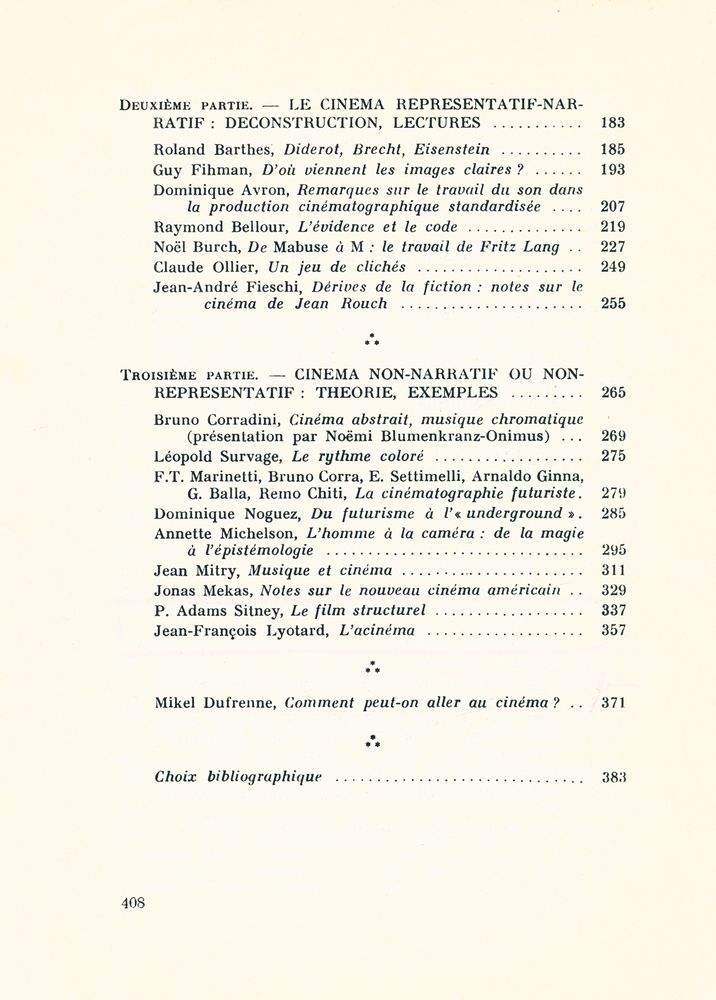 『CINÉMA : THÉORIE, LECTURES』 3