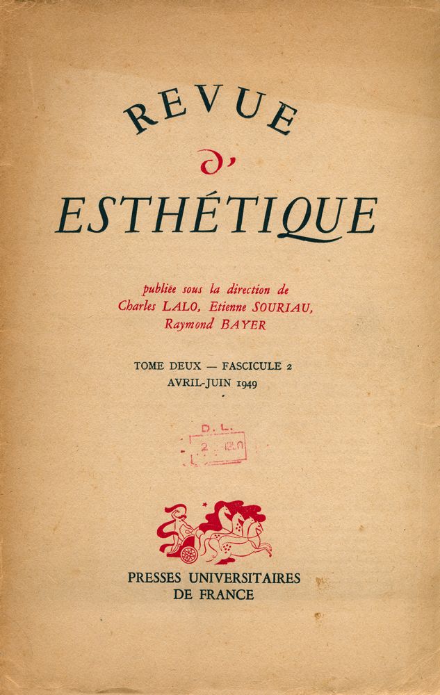 『REVUE D' ESTHÉTIQUE』 TOME DEUX - FASCICULE 2 AVRIL - JUIN 1949 1