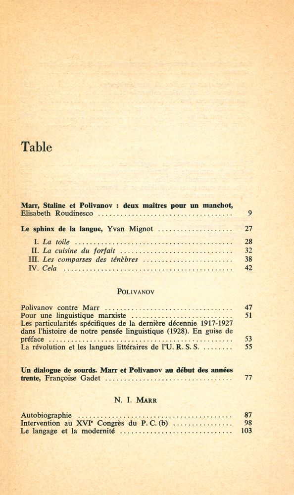 『Les maîtres de la langue : avec des textes de Marr, Staline, Polivanov』 2