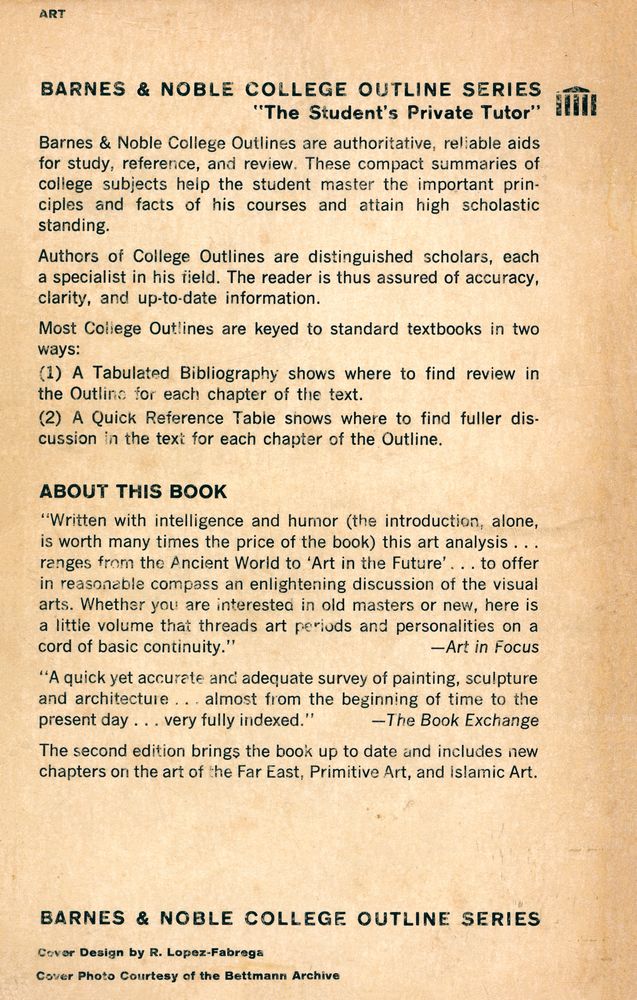 『BARNES & NOBLE COLLEGE OUTLINE SERIES NO. 95 - History of Art With Examination Questions and Answers』 4
