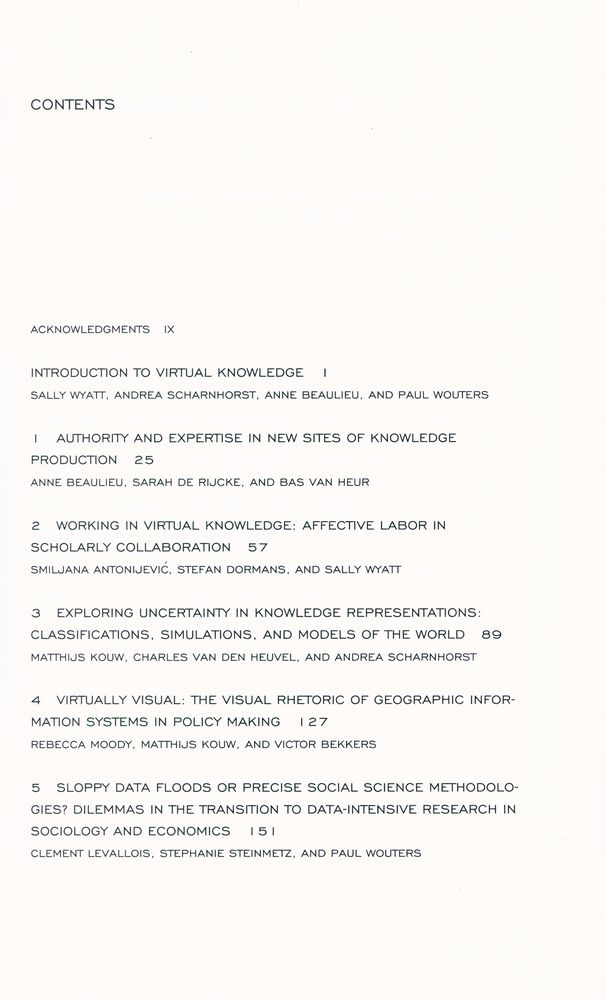 『Virtual Knowledge : experimenting in the humanities and the social sciences』 2