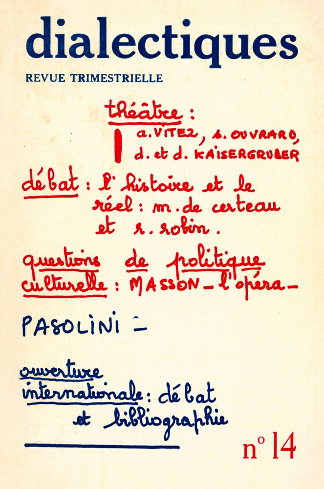 『dialectiques』 n° 14 1