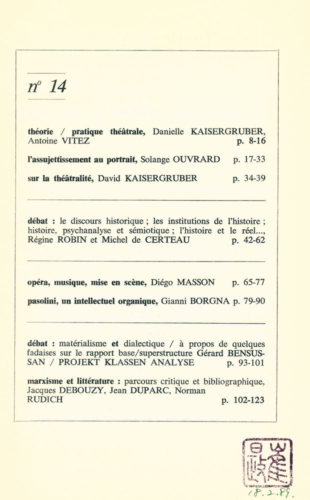 『dialectiques』 n° 14 2