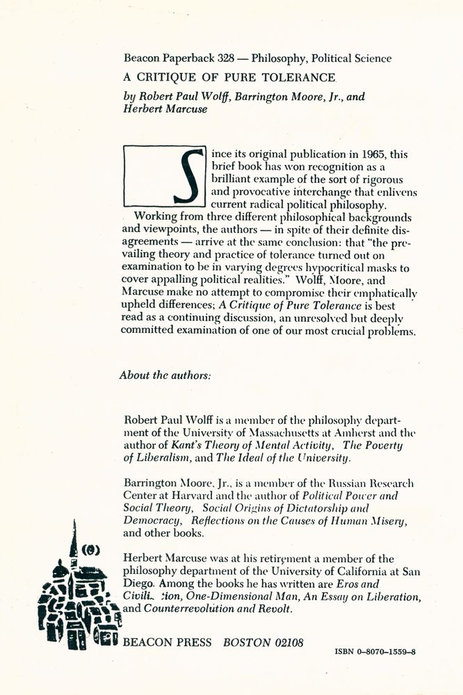 『A CRITIQUE OF PURE TOLERANCE』 3
