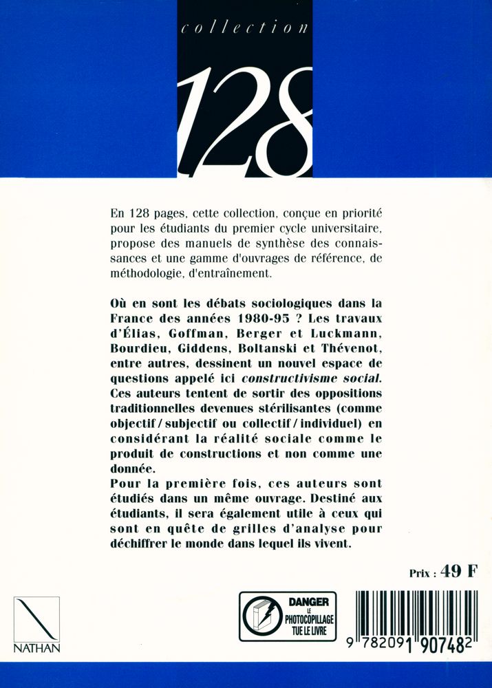 『LES NOUVELLES SOCIOLOGIES : Constructions de la réalité sociale』 5