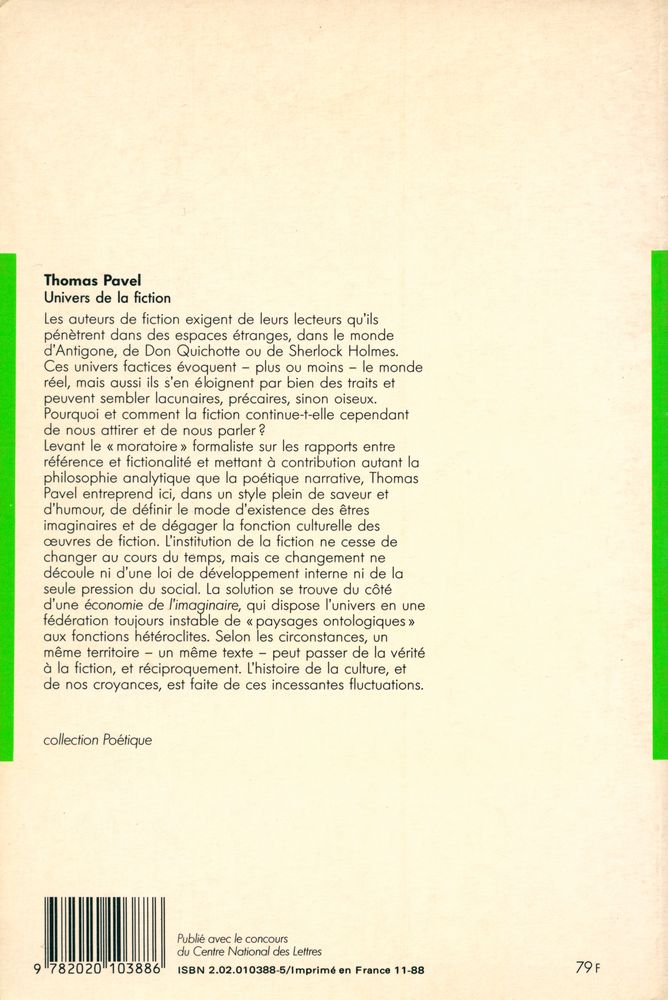 『POETIQUE』 76, NOVEMBRE 1988 3