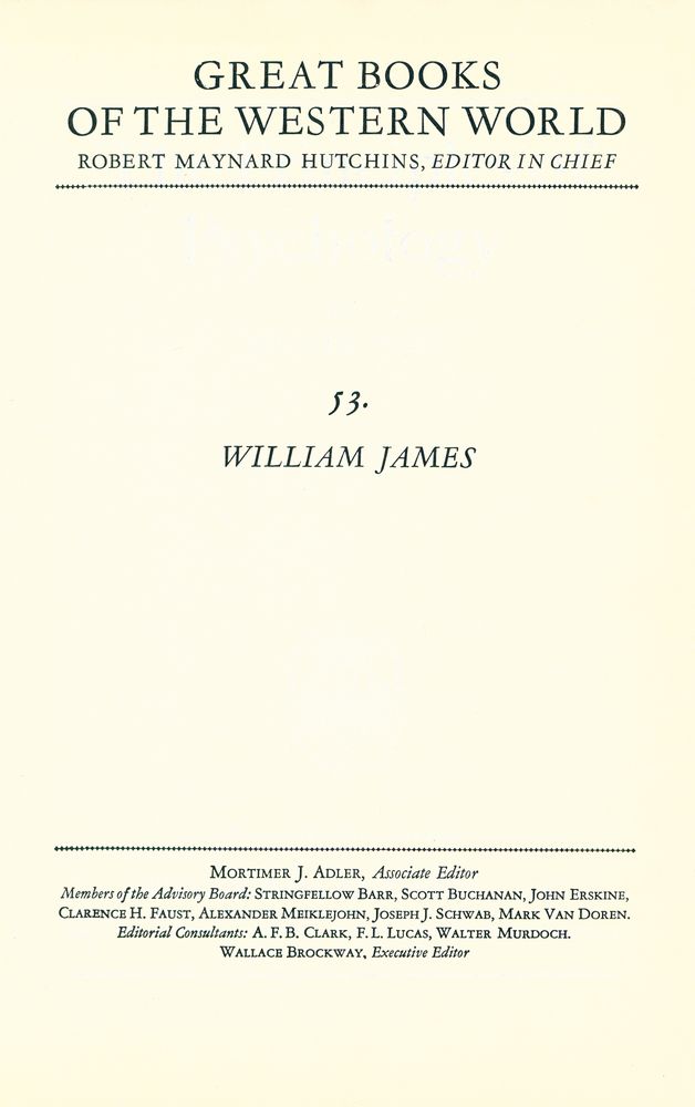 『Great Books of the Western World  : 53 William James』 1