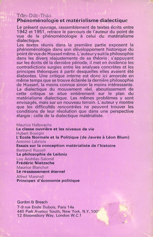 『PHÉNOMÉNOLOGIE ET MATÉRIALISME DIALECTIQUE』 5