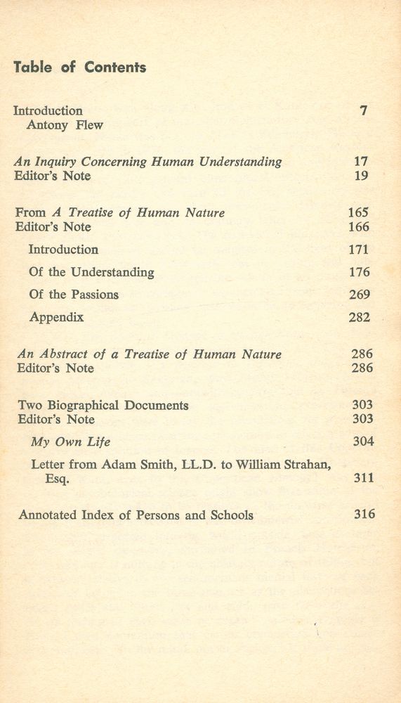 『On Human Nature And the Understanding : Being the complete text of An Inquiry Concerning Human Understanding, together with sections of A treatise of Human Nature, An Abstract of a Treatise of Human Nature, and two biographical documents』 2