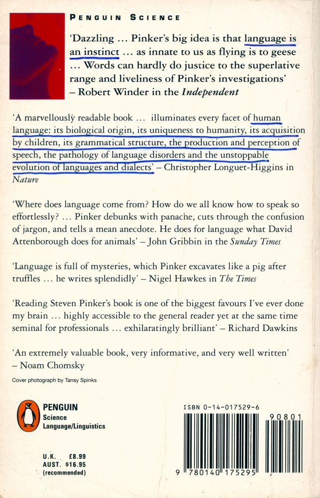 『THE LANGUAGE INSTINCT : The New Science of Language and Mind』 3