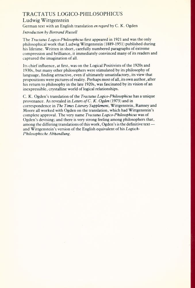 『Tractatus Logico - Philosophicus』 3