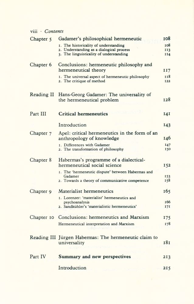 『Contemporary Hermeneutics : Hermeneutics as Method, Philosophy and Critique』 3