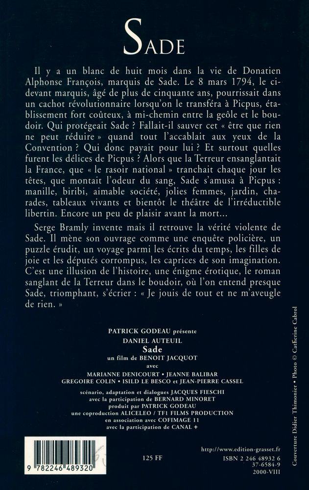 『SADE : La Terreur dans le boudoir : roman』 3