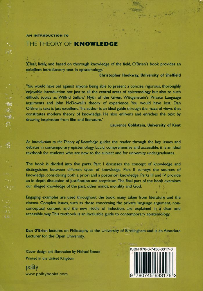 『An Introduction to the Theory of Knowledge』 8