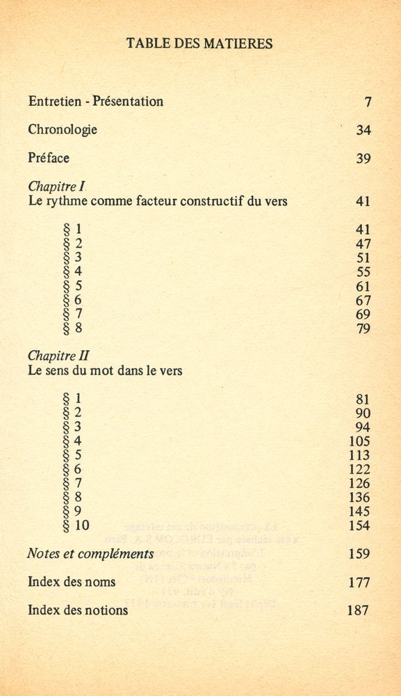 『Le Vers lui - même : Les problèmes du vers』 2