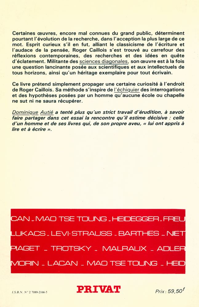 『Approches de Roger Caillois』 4