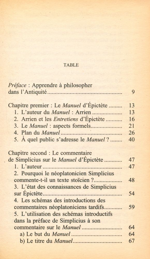 『Apprendre à philosopher dans l'Antiquité : L'enseignement du 《Manuel d'Épictète》 et son commentaire néoplatonicien』 2