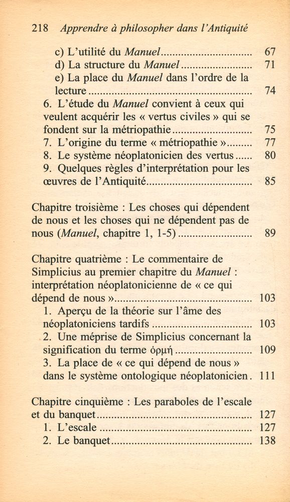 『Apprendre à philosopher dans l'Antiquité : L'enseignement du 《Manuel d'Épictète》 et son commentaire néoplatonicien』 3