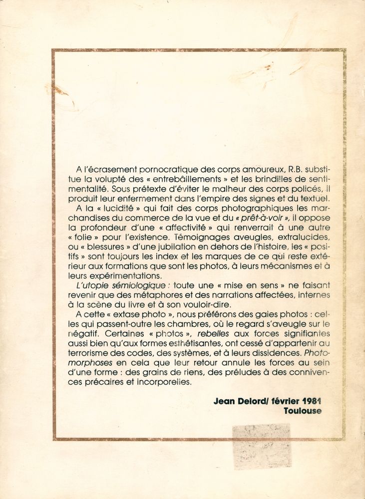 『ROLAND BARTHES et la photographie』 4