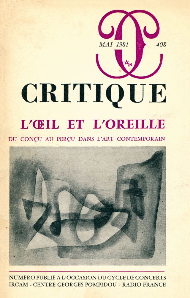 『CRITIQUE』 N° 408 1