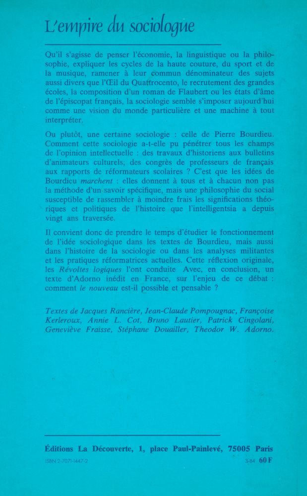 『L'empire du sociologue』 4