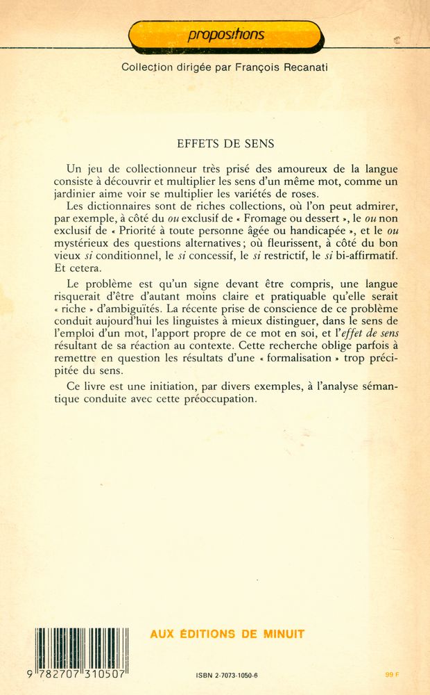 『EFFETS DE SENS』