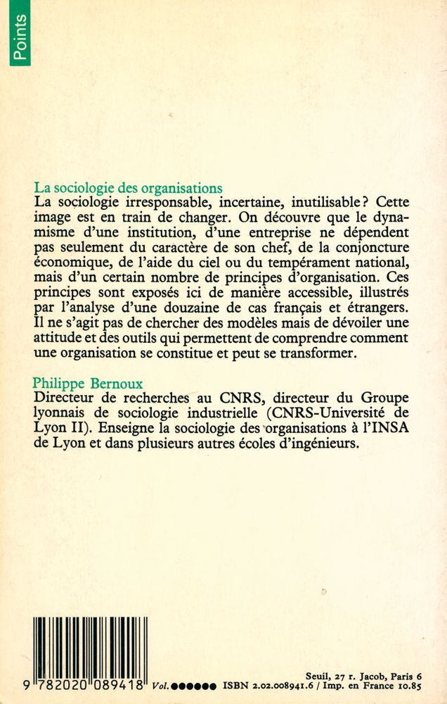 『La sociologie des organisations : Initiation théorique suivie de douze cas pratiques』 7