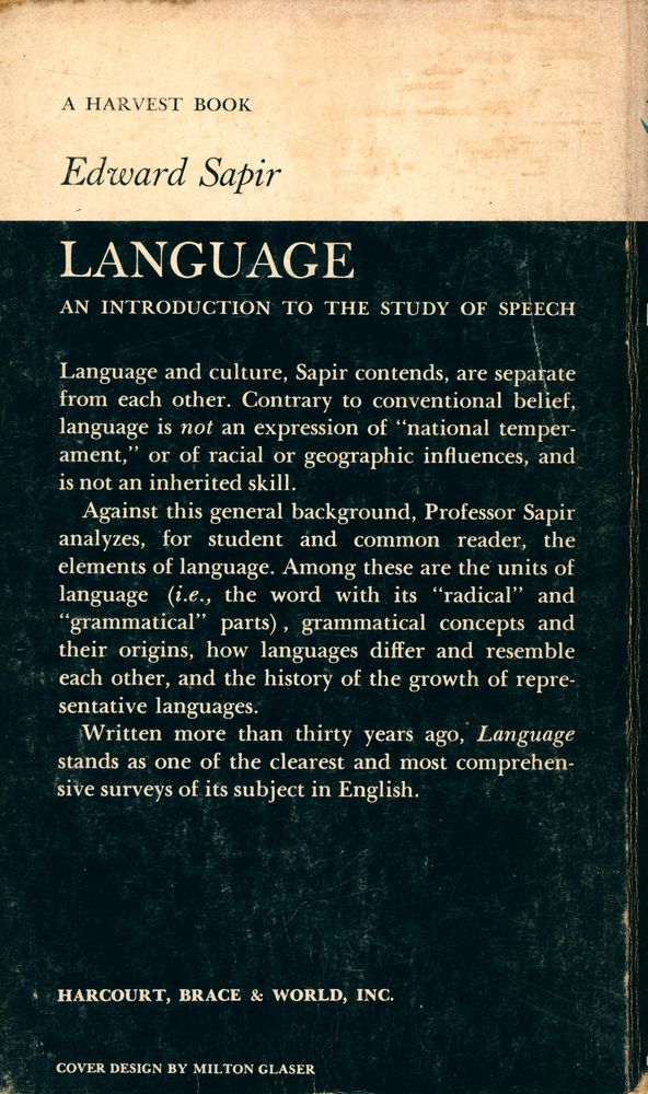 『Language An Introduction to the Study of Speech』 5