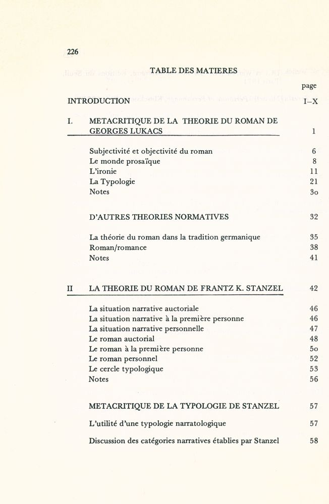 『La Théorie du Roman : Thèmes et Modes』 2
