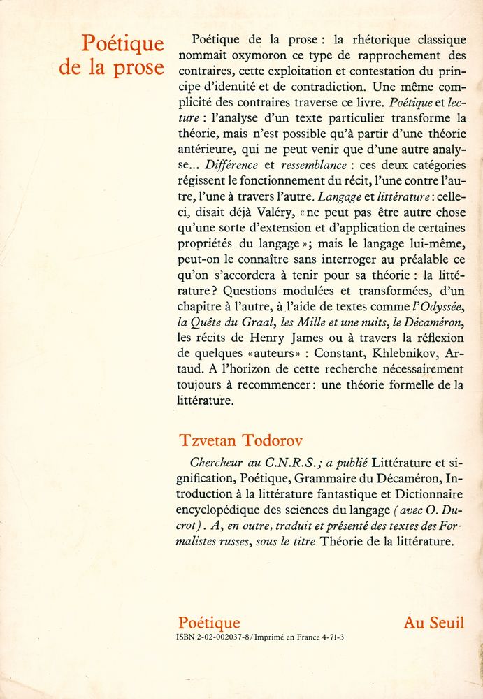『Poétique de la prose』 3