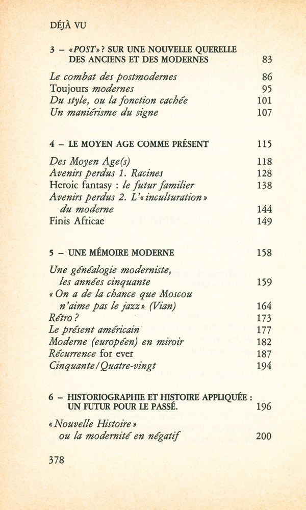 『Déjà vu : Post et néo - modernisme : le retour du passé』 3