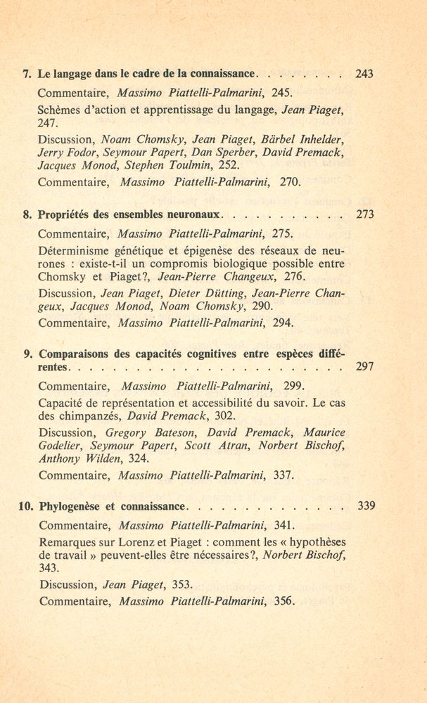 『Théories du langage, Théories de l'apprentissage : Le débat entre Jean Piaget et Noam Chomsky』 4