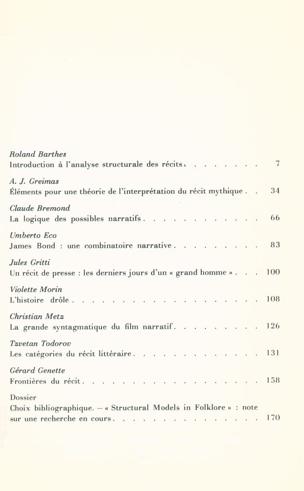 『L'analyse structurale du récit』 2