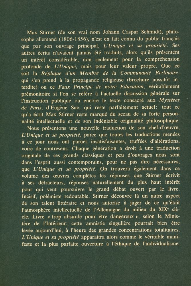 『L'UNIQUE ET SA PROPRIÉTÉ : et autres écrits』 3