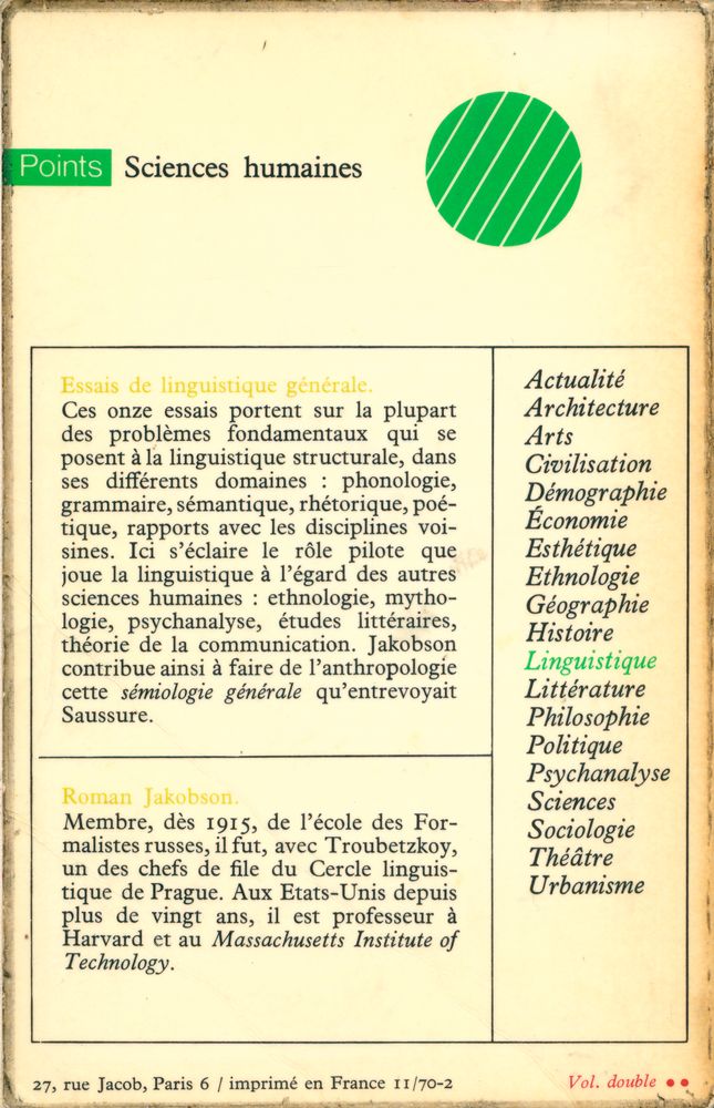 『Essais de linguistique générale』 3