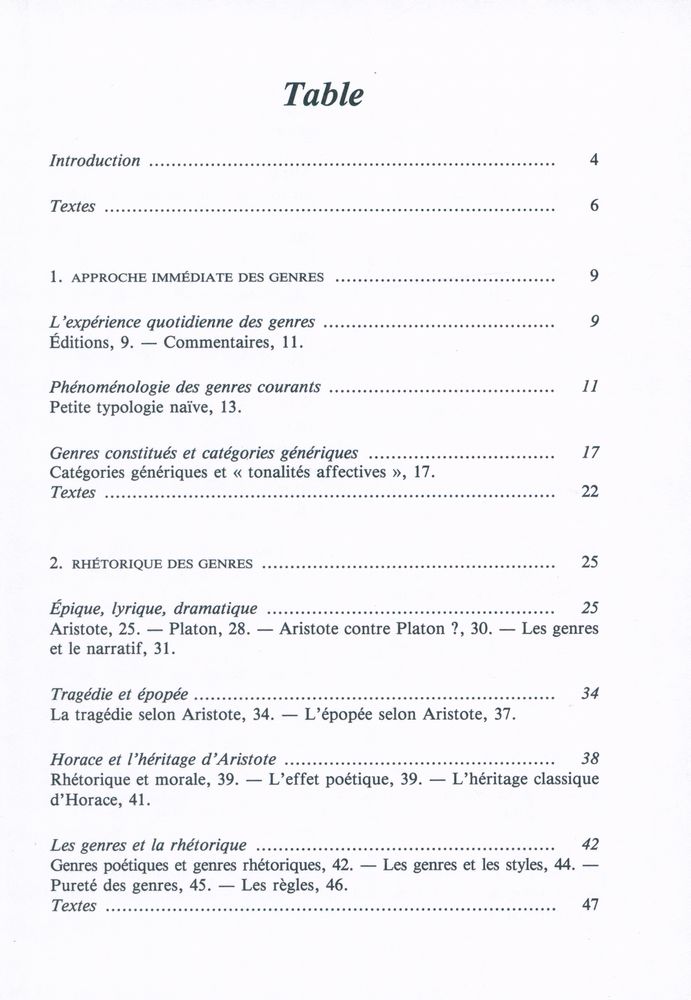 『Les genres littéraires』 2