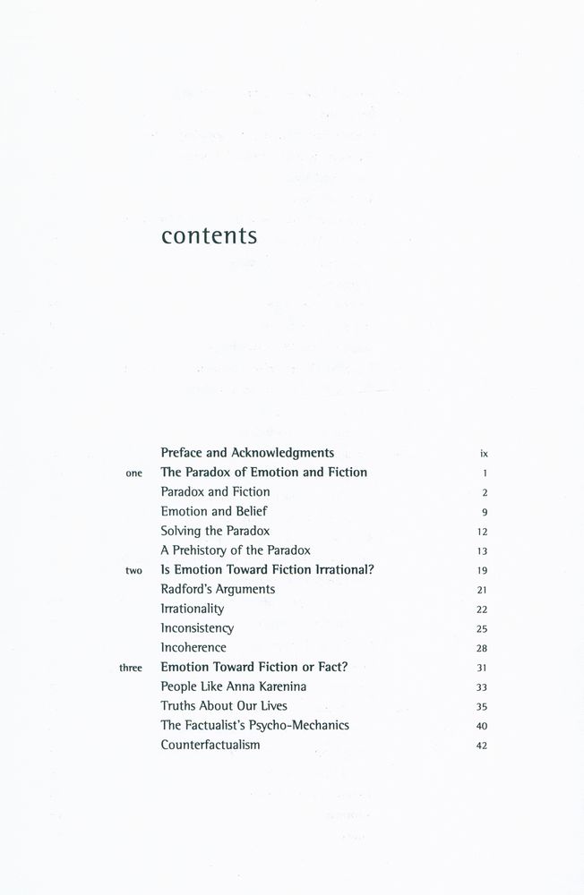 『Paradoxes of emotion and fiction』 2